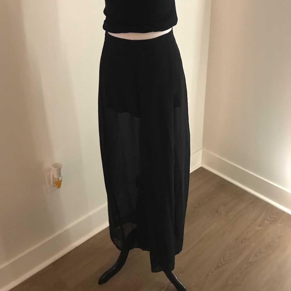 sheer black maxi skirt